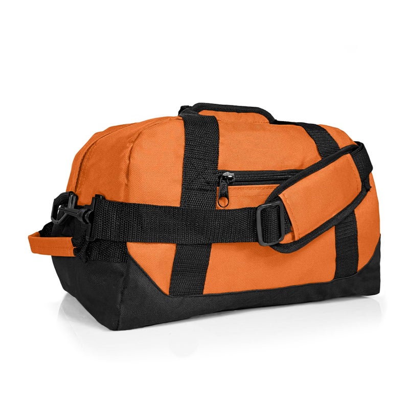 Dalix 14" Small Duffle Bag Two Toned Gym Travel Bag in Orange - Image 1